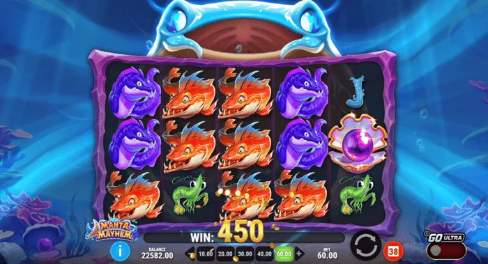 Manta Mayhem – výherní kombinace v základní hře