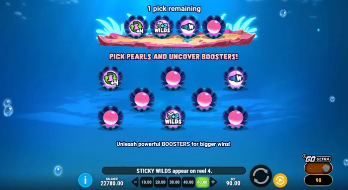 Manta Mayhem – výběr boosterů před Free Spiny