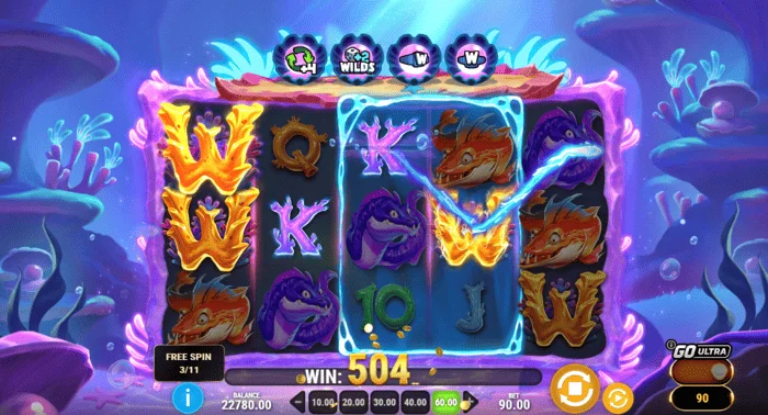 Manta Mayhem – výhra ve Free Spinech se Sticky Wild